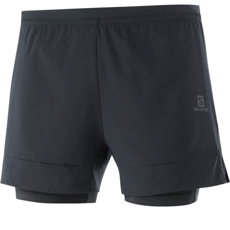 Black Salomon Cross 2in1 Men's Shorts | IE ZX9346